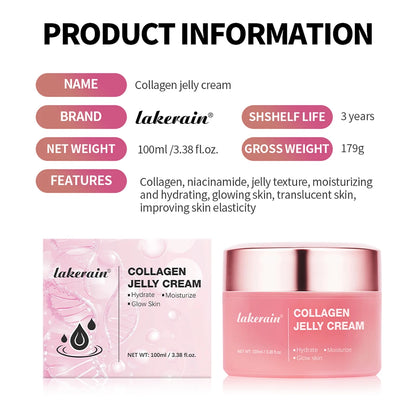 Moisturizing Collagen Jelly Cream Niacinamide Hydrolyzed Collagen Tightening Soothing Anti-Aging Firmness Hydration Skincare