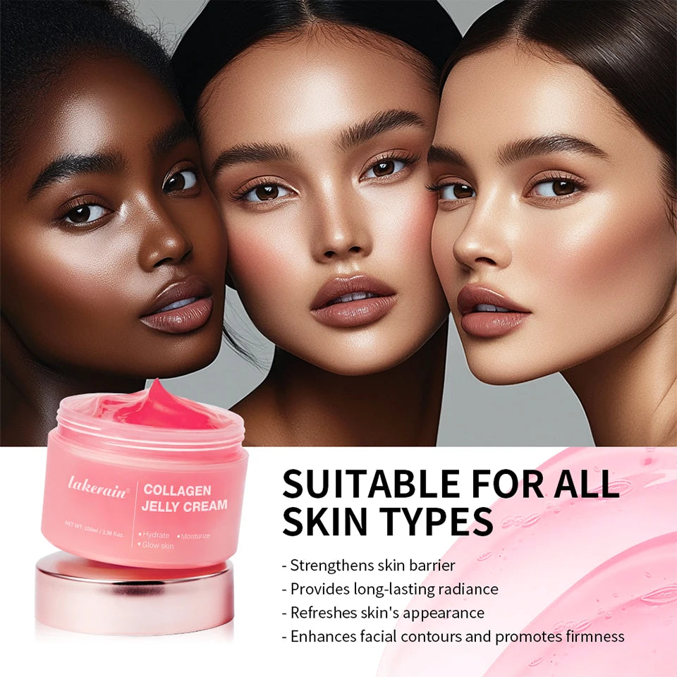 Moisturizing Collagen Jelly Cream Niacinamide Hydrolyzed Collagen Tightening Soothing Anti-Aging Firmness Hydration Skincare